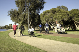 Community members of all ages and abilities using the metropolitan active transport network.