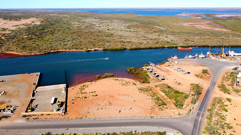 Onslow boating precinct construction progress site overview