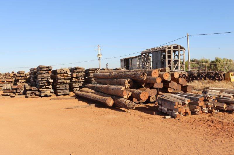 Carnarvon One Mile Jetty timber stacks
