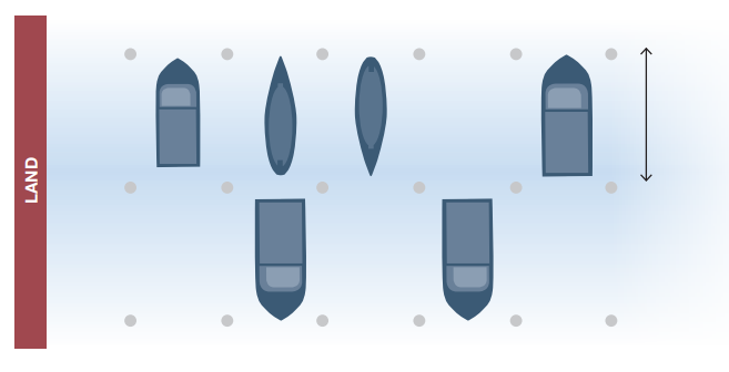 Diagram of example pile moorings layout
