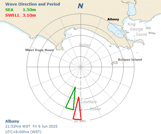 Albany sea and swell directional graph