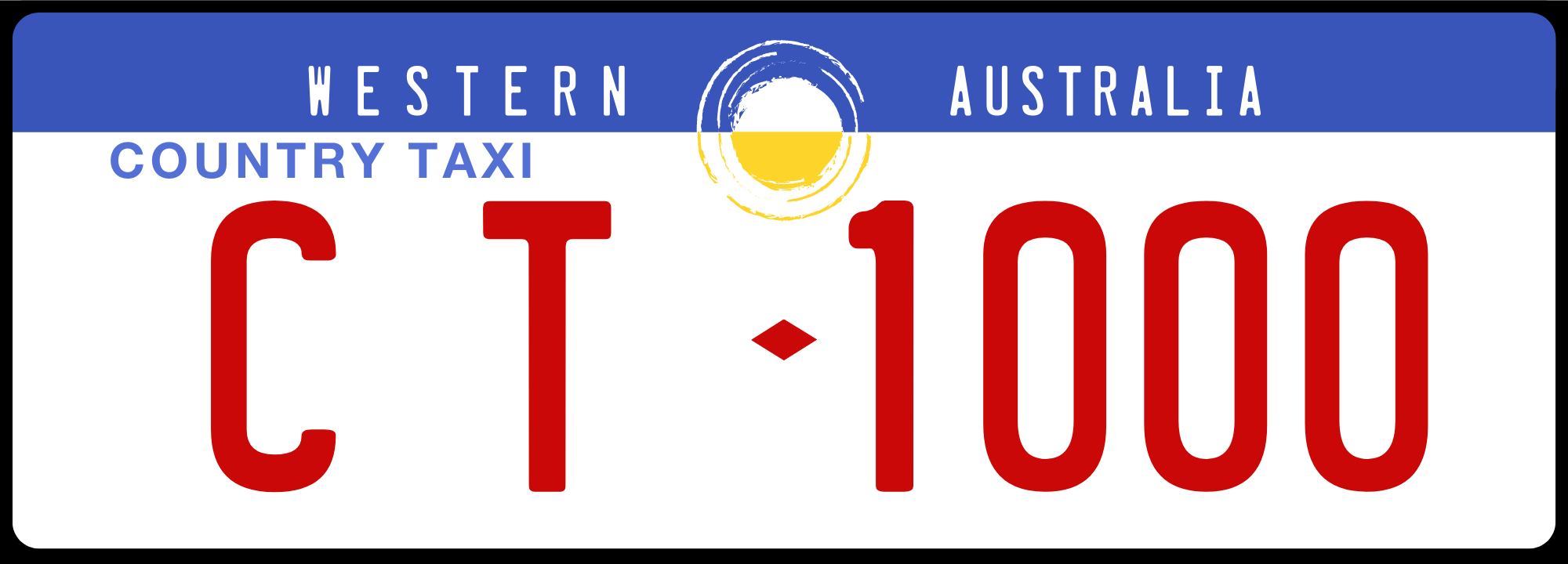 Country taxi plate