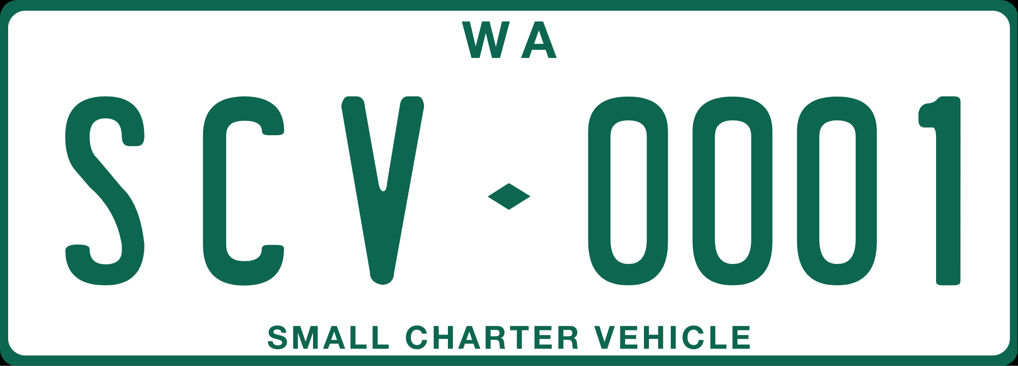 Small charter vehicle plate