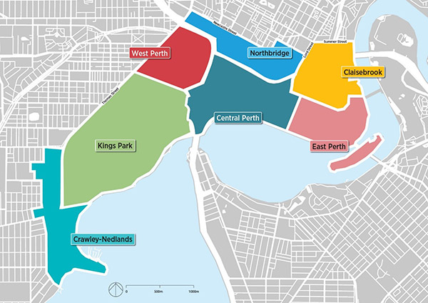 Perth Greater CBD Transport Plan map