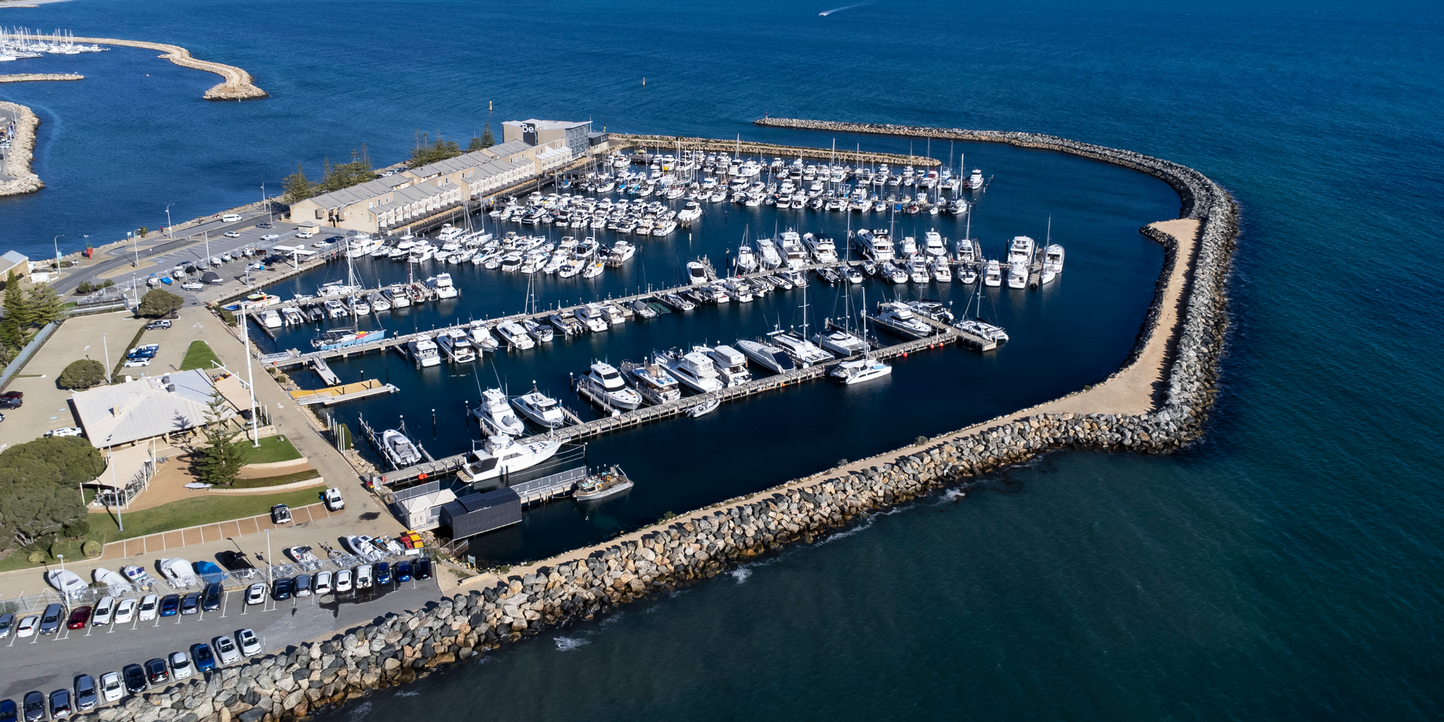 Aerial photo of the Fremantle Challenger Boat Harbour