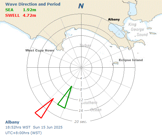 Albany sea and swell directional graph