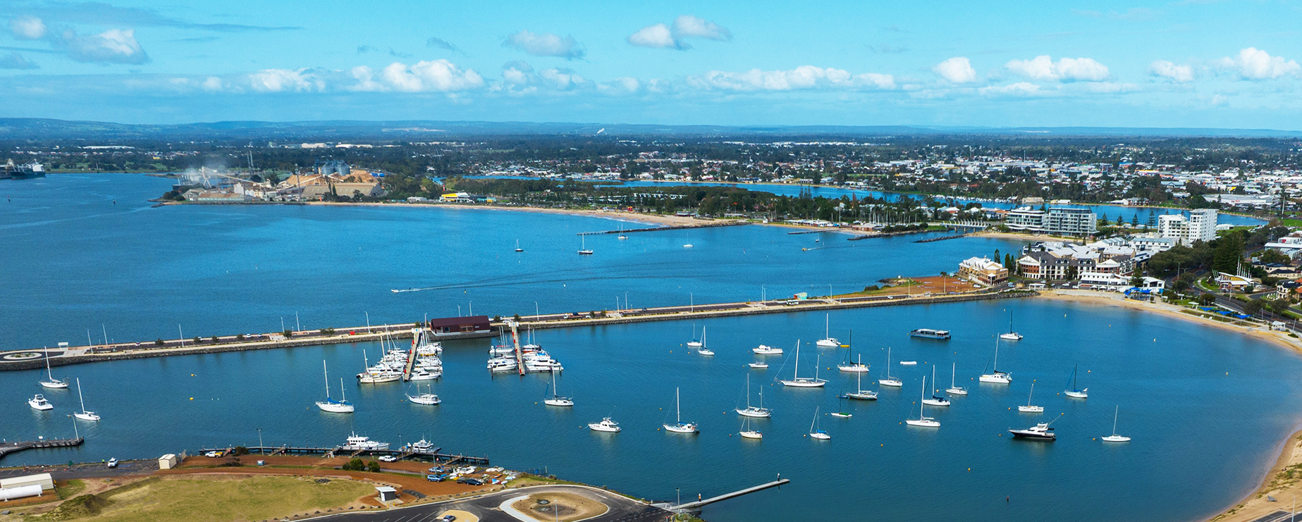 Aerial photo of the Bunbury Casuarina Harbour