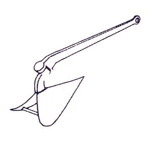 Plough or CQR anchors are designed to resemble a farm plough shape, allowing it to hold well in various seabed conditions.