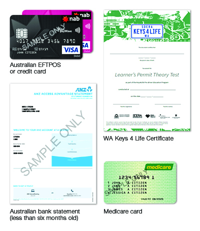 Australian credit card, bank statement and medicare card