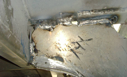 Cracked aluminium welding