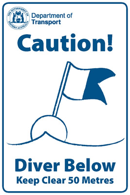 Diver below sticker