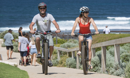 Cycling near the beach