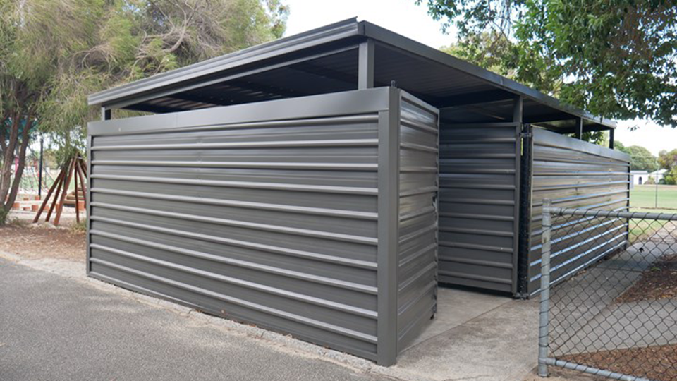 Constructed bike shelter at Neerigen Brook Primary School