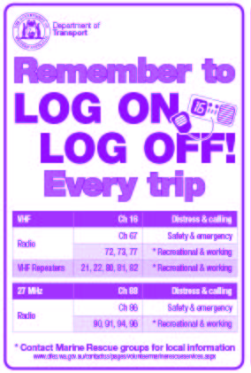 Log on Log Off - maritime radio sticker