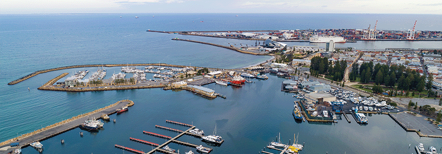 Aerial image of Challenger Harbour in Fremantle