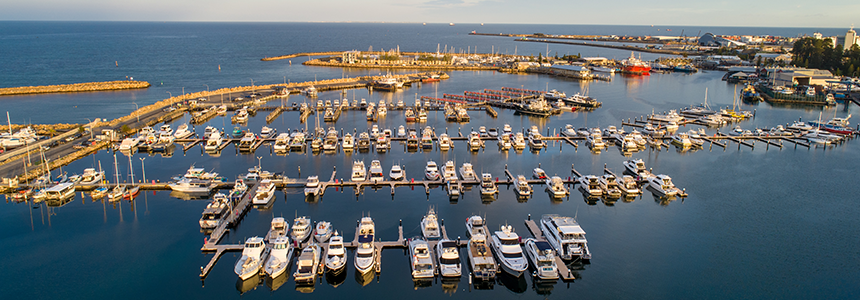 Boat pens at Fremantle Fishing Boat Harbour