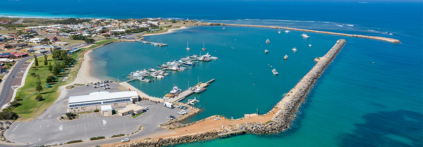 Drone image of Port Denison Boat Harbour