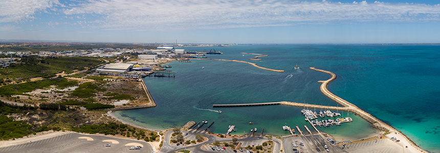 Aerial photo of Woodman Point Recreational Boating Precinct