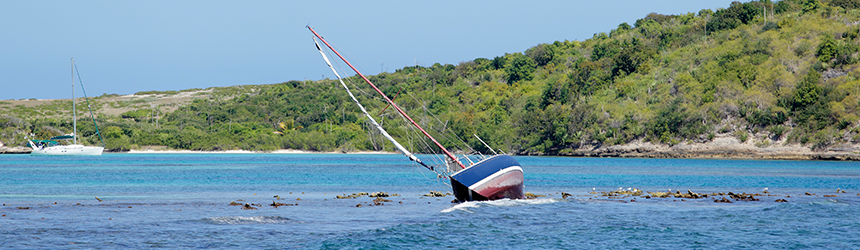 Image of grounded boat