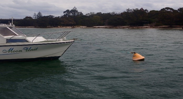 Clean buoy with good buoyancy providing a secure storage solution for vessel, compliant with Swing Mooring Regulations.