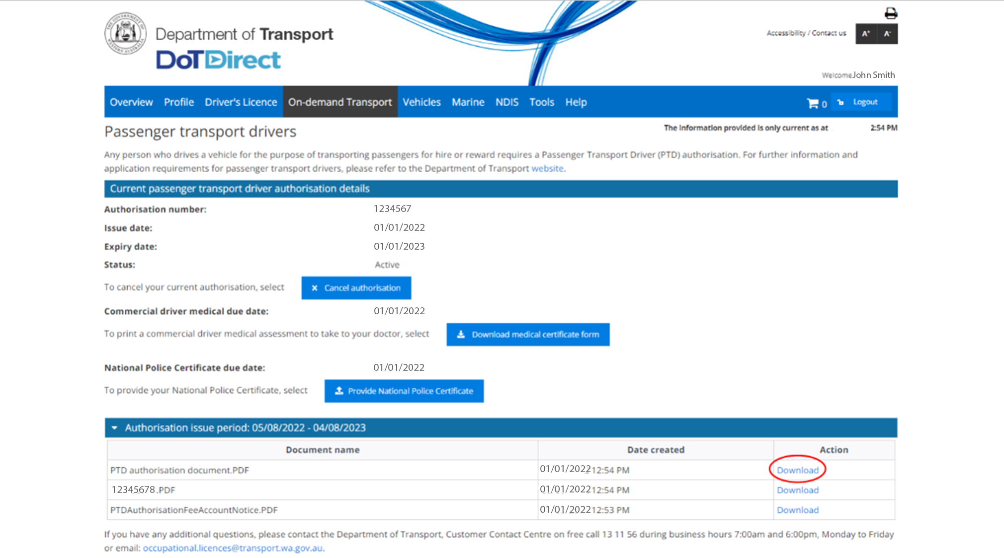 computer getting a copy of your PTD authorisation PDF