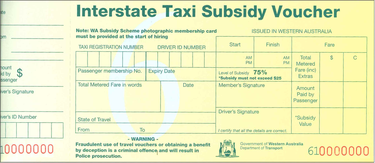 Interstate voucher – front