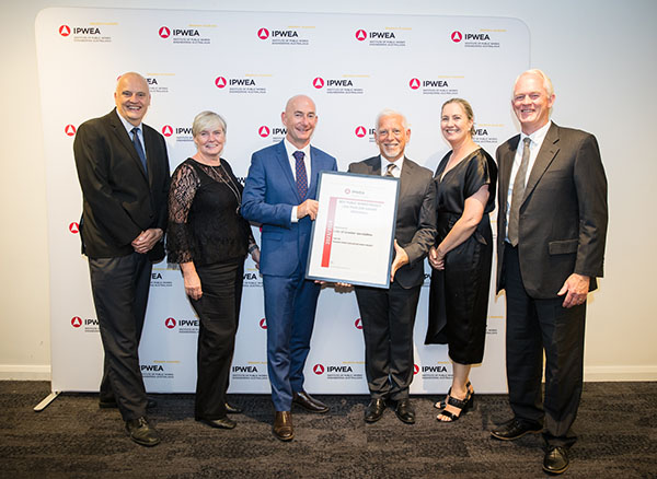 Railway Street Safe Active Street (SAS) team accepting the IPWEA Award