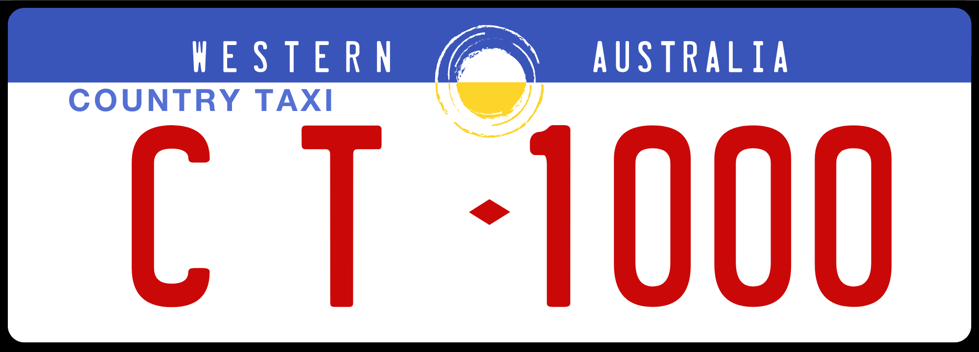 CT number plate illustration