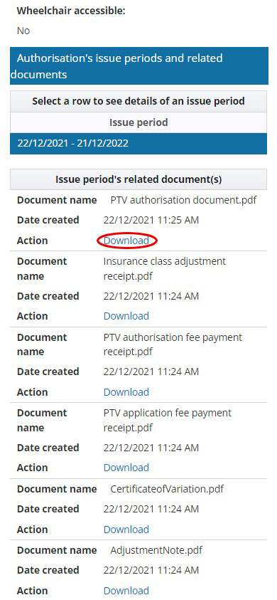 Getting a copy of your PTV - mobile: download document